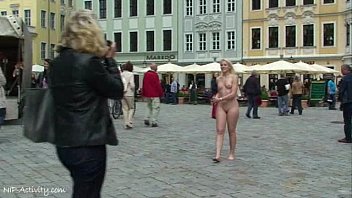 Hot Blonde Sandra Naked On Public Streets